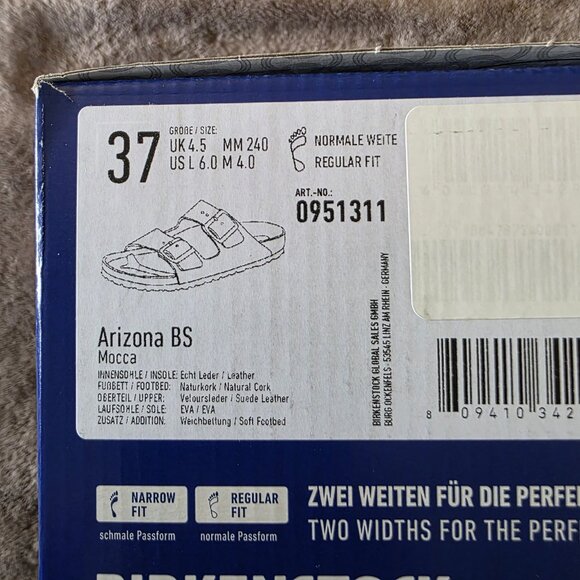 Birkenstock Arizona Soft Footbed Suede Sandals Mocca Women’s 6 EU 37 Regular NWT - Picture 5 of 16